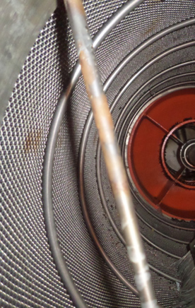 The filter element of Filter FRU-190-2 after 3.5 months of exploitation in Balhash copper manufacturing plant